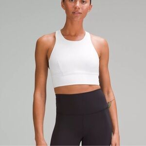 Lululemon Athletica White High-Neck Sports Bra